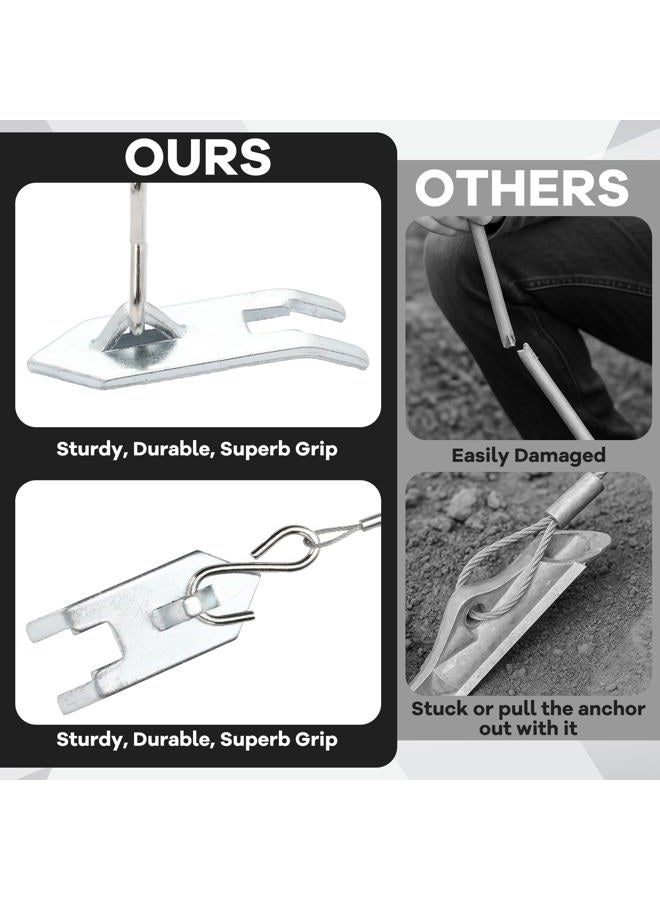 Qualirey 12 Pack Galvanized Wolf Fang Anchor Heavy Duty Ground Anchors for Securing Tents, Trapping, Sheds, Canopies & Outdoor Structures - Image 4