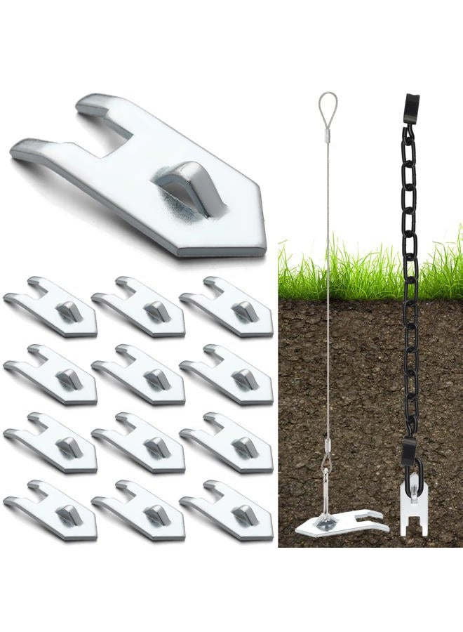 Qualirey 12 Pack Galvanized Wolf Fang Anchor Heavy Duty Ground Anchors for Securing Tents, Trapping, Sheds, Canopies & Outdoor Structures - Image 1