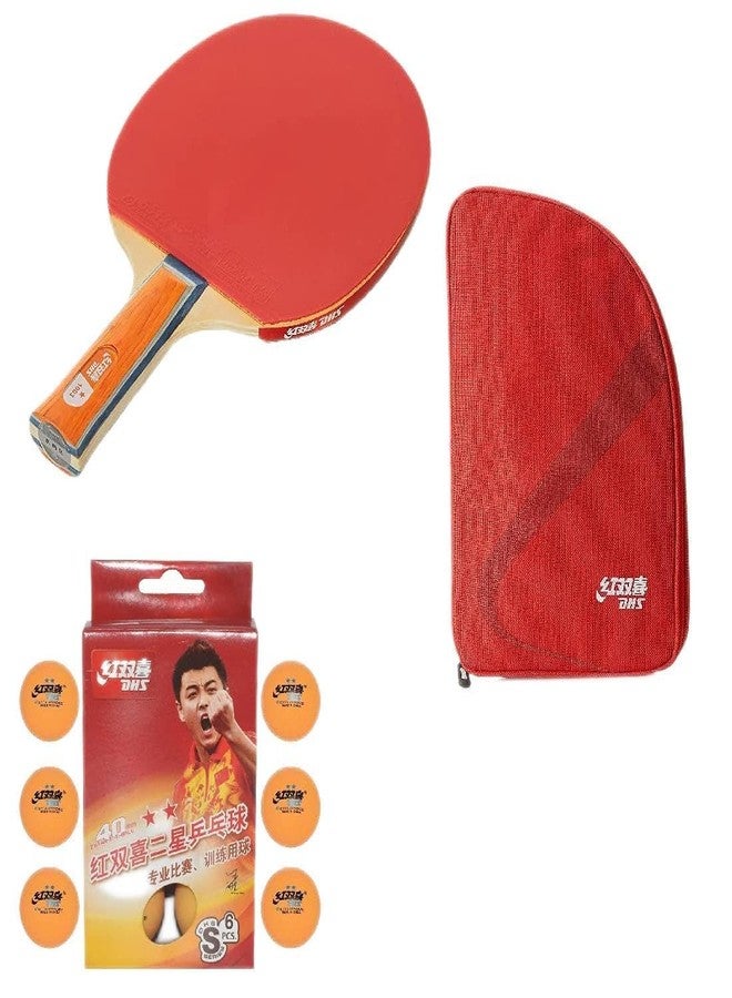 DHS TT BAT A1003 with TT Ball S-S1840BY 2 Star Y Supermarket (72 Pcs Box) and BAT Cover RC103 Red - Image 1