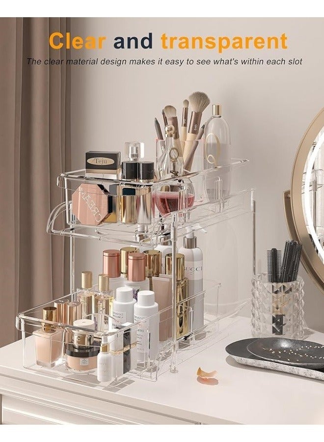 GGEROU 2Pcs Cabinet Shelf Organizer Storage Rack Space Saving for Kitchen Counter Pantry Bathroom Cupboard Under Sink Office Table Steel Stackable Rust Resistant Heavy Duty Nonslip - Image 4