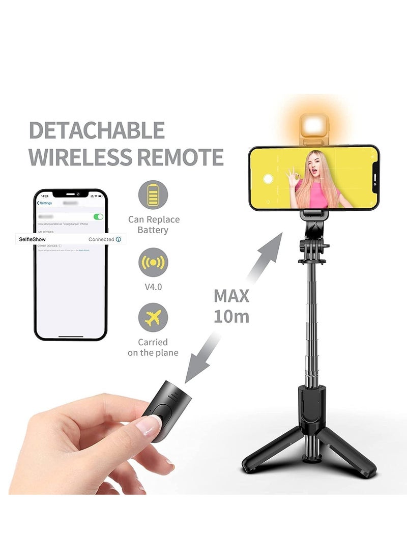 ELTRAZONE - Selfie Stick,Extendable Selfie Stick Tripod，With wireless remote control and fill light，Compact Size & Lightweight with All Cell Phone - Image 1