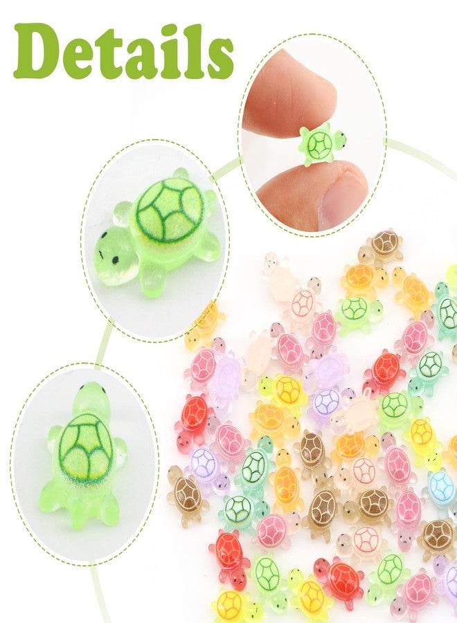 QUPIVA 120Pcs Mini Resin Turtles, Glow in The Dark Miniature Tiny Turtles for Crafts, Micro Resin Animals Figurines for DIY Fairy Garden Dollhouse Micro Landscaping Decoration - Image 5