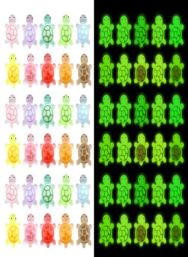 QUPIVA 120Pcs Mini Resin Turtles, Glow in The Dark Miniature Tiny Turtles for Crafts, Micro Resin Animals Figurines for DIY Fairy Garden Dollhouse Micro Landscaping Decoration - Image 3