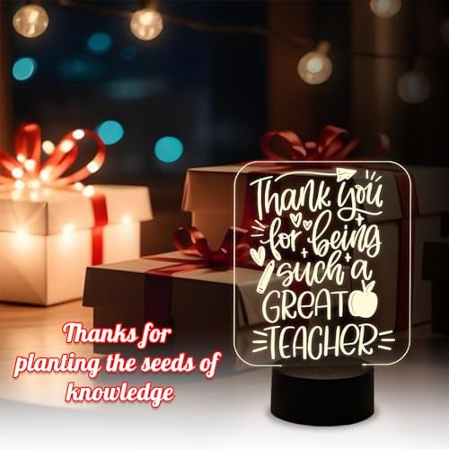GIFTMEBAZAR Gift Me Bazar Thankyou Gift for Teacher | Best Teacher in The World Gift Lamp | Warm White Light with USB Cable | Teachers Day Gift Items | School Teacher Gift | Desk Table Lamp - Image 3