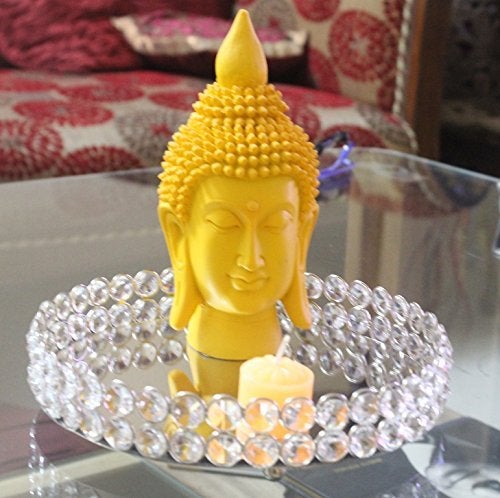 Marigold Stores Round Clear Beaded Glass Crystal Tray for Home Decor with Strong Metal Base & Reflective Mirrored Top/ Gift/Perfume/ Jewellery Organiser Tray / Wedding Ring Platter - By Marigold Stores�  - Image 4