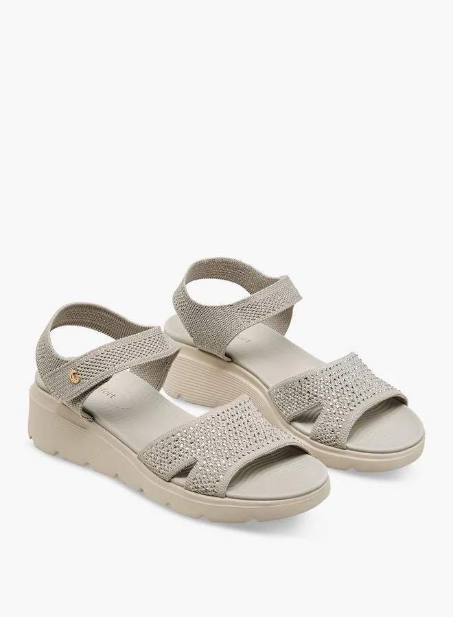 لو كونفورت Women Embellished Flatform Heel Sandals