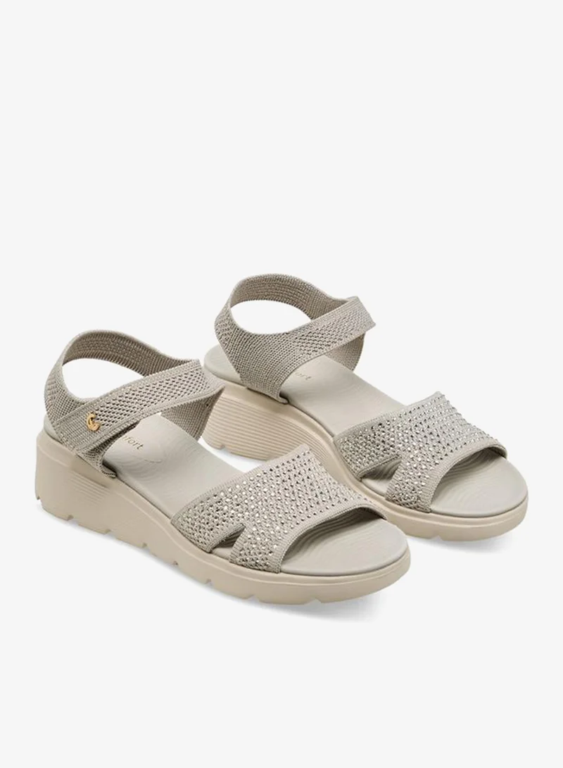 لو كونفورت Women Embellished Flatform Heel Sandals