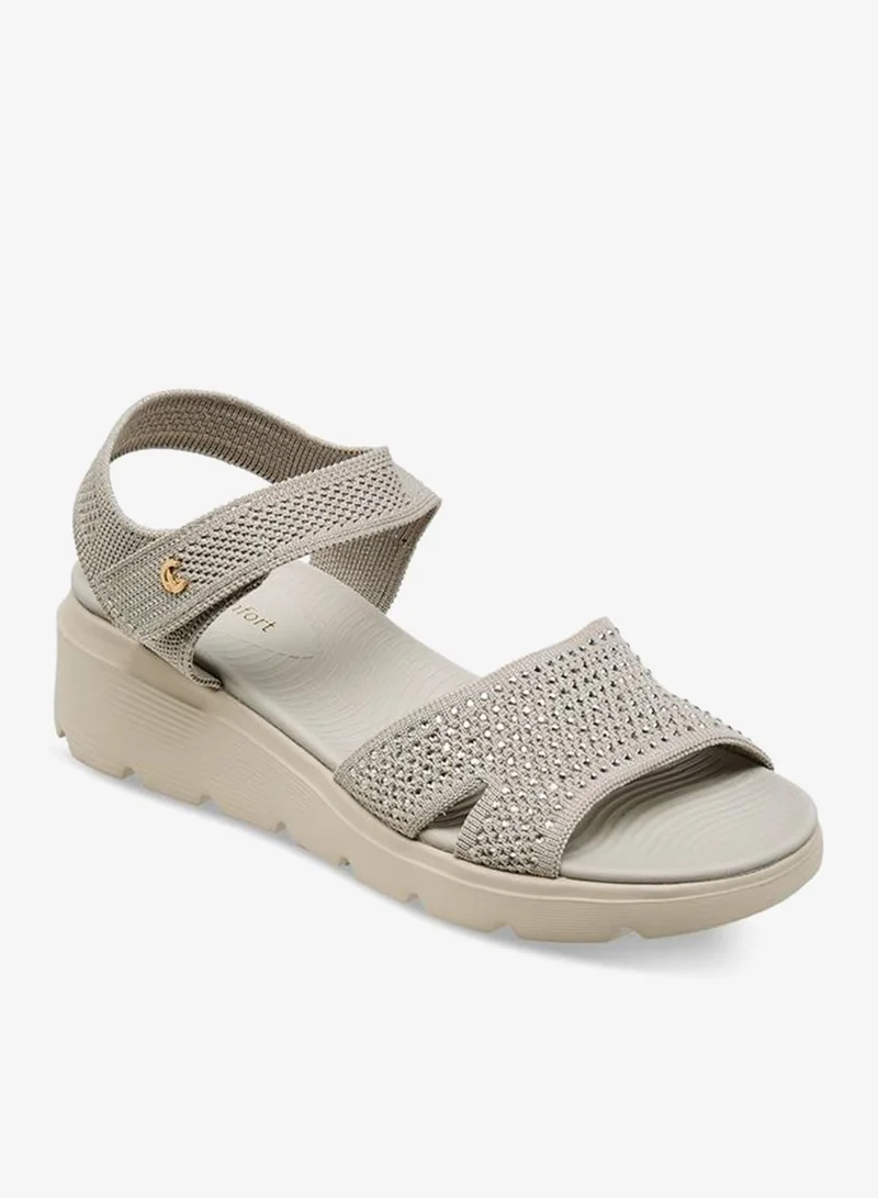 لو كونفورت Women Embellished Flatform Heel Sandals