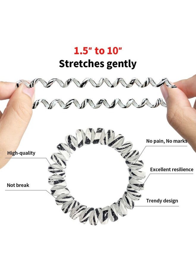 BelleJiu - BeliJiu Spiral Coil Hair Ties - Animal Pattern 12P - Phone Cord Hair Ties, Elastic Hair Ties for Women, Wrinkle Free, Long Lasting, Ponytail, Pain Free Hair Accessories, Curly, Straight Hair, All Hair - Image 1