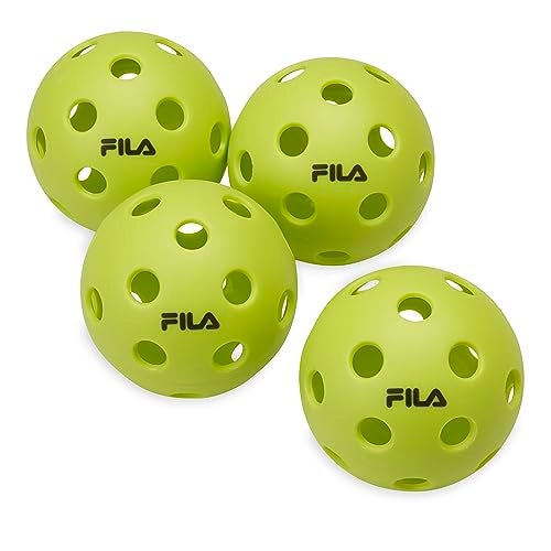 FILA Accessories Indoor Pickleball Balls - Official Indoor Pickleballs, Regulation Size with 26 Holes (Lime), Pack of 4 - Image 1