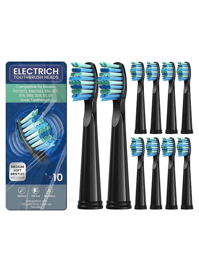 YUNCHI 10pcs Electric Toothbrush Replacement Heads Work For Fairywill Electric Toothbrush FW-507 FW-508 515 FW-515 FW-551 YUNCHI Y1