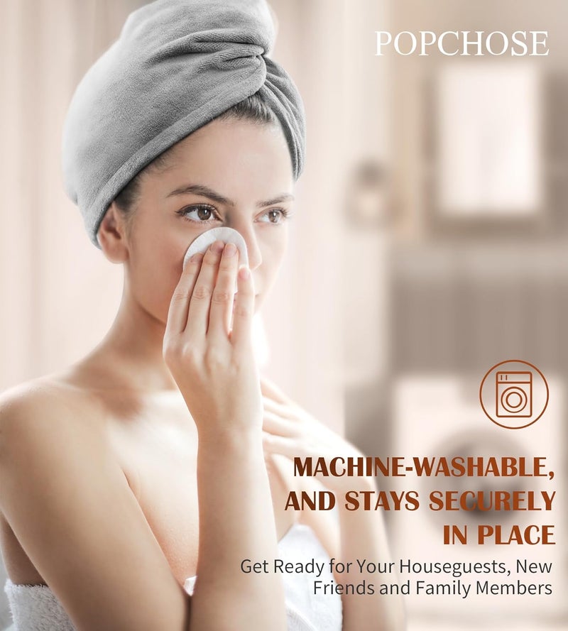 POPCHOSE Microfiber Hair Towel Wrap POPCHOSE Ultra Absorbent, Fast Drying Hair Turban Soft, No Frizz Hair Wrap Towels for Women Wet Hair, Curly, Longer, Thicker Hair - Image 4