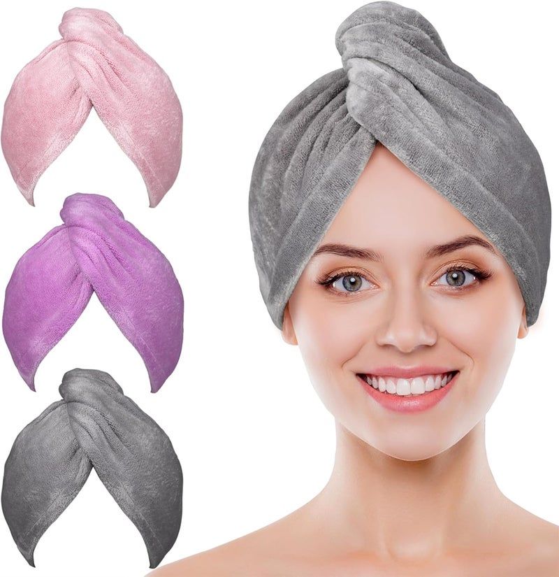 POPCHOSE Microfiber Hair Towel Wrap POPCHOSE Ultra Absorbent, Fast Drying Hair Turban Soft, No Frizz Hair Wrap Towels for Women Wet Hair, Curly, Longer, Thicker Hair - Image 1