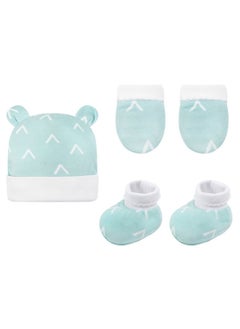 Mothers Choice 3-Piece Newborn Gift Set- Hat, Booties, Mittens Age- Newborn to 6 Months Blue  - Image 1