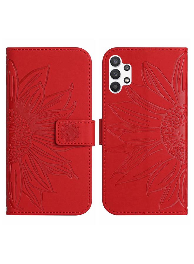 اس-توب جراب لهاتف Samsung Galaxy A32 4G، جراب هاتف جلدي قلاب بنمط زهرة الشمس مع حبل تعليق - Image 2