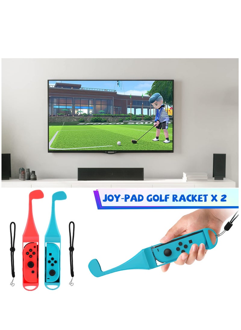 YelaJoy 18 in 1 Switch Sport Games Accessories Bundle for Nintendo Switch Games, Family Bundle Accessory Kit with Tennis Racket Controller Grips Racing Wheel Bandage Golf Club Wheels Drum Stick Fishing Rod  - Image 4