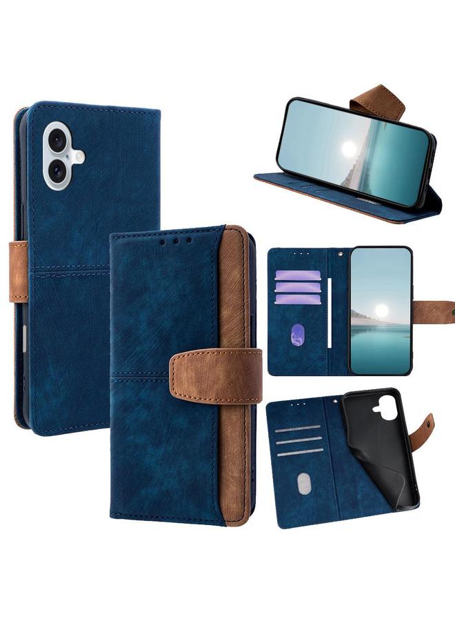 اس-توب جراب لهاتف iPhone 16 Plus مصنوع من الجلد الملون مع خياطة ملمس الجلد وحجب RFID - Image 1