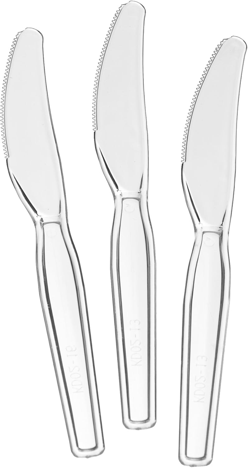 Settings [100 Count] Plastic Clear Knives, Heavyweight Disposable Cutlery, Great For Home, Office, School, Party, Picnics, Restaurant, Take-out Fast Food, Outdoor Events, Or Every Day Use, 2 Bags - Image 2
