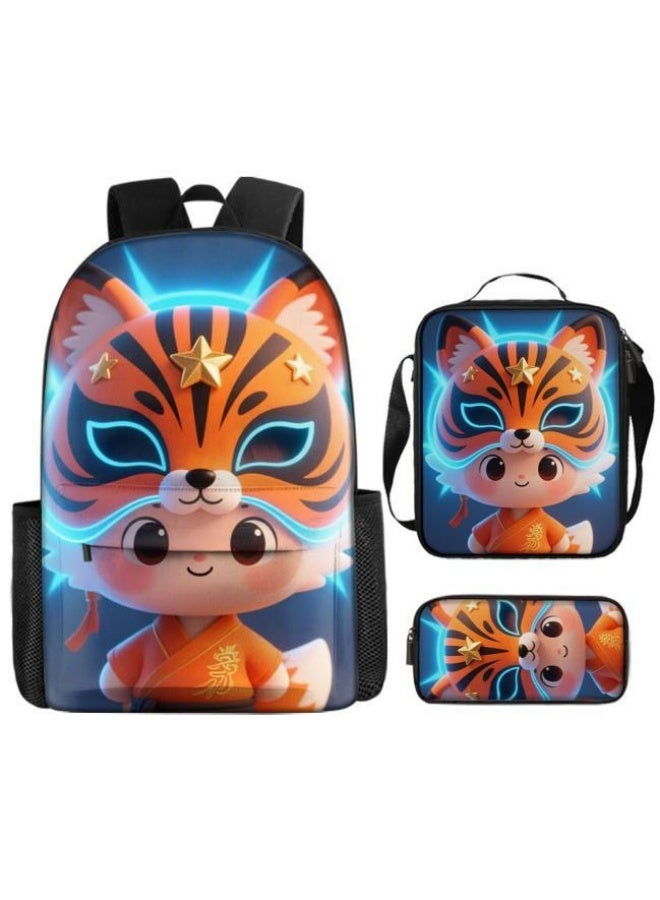 Bright Li Fire Fashion is unlimited! Cartoon bag three-piece set, suitable for a variety of scenes for students and teenagers (available for students, children, friends on outings, mountain climbing, schooling, etc.) - 17 - Image 2