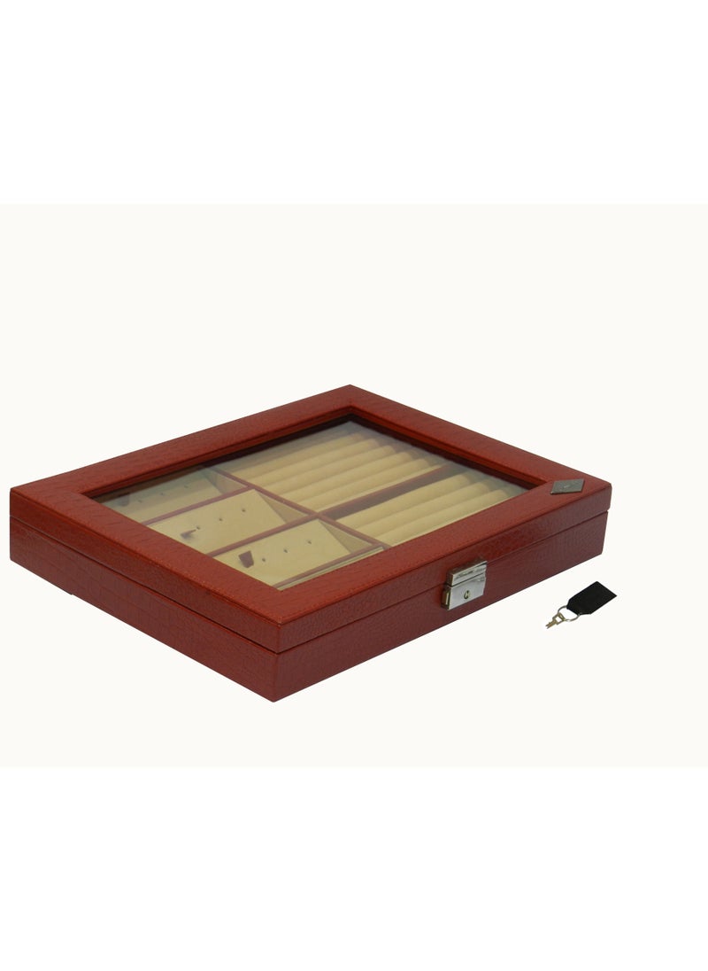 LAVERI LEATHER - Laveri Genuine Leather Earring Box And Ring Organizer Storage Stud Tray Showcase Storage Case - Image 1
