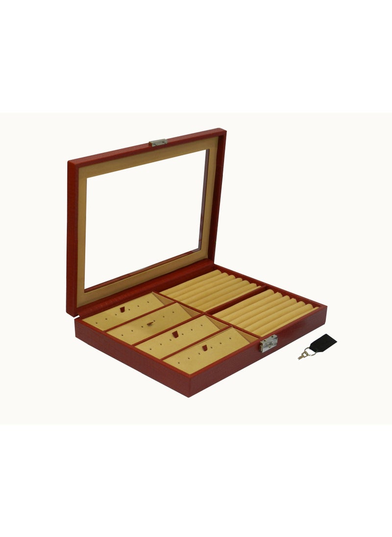 LAVERI LEATHER - Laveri Genuine Leather Earring Box And Ring Organizer Storage Stud Tray Showcase Storage Case - Image 1