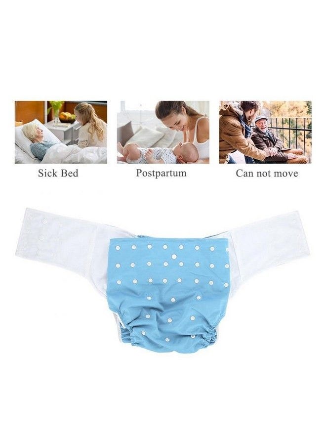 ZJchao - Reusable Adult Diaper Washable Adult Pocket Nappy Cover Adjustable Reusable Diaper Cloth Breathable Leakfree Adult Cloth Diaper (Sky Blue) - Image 1