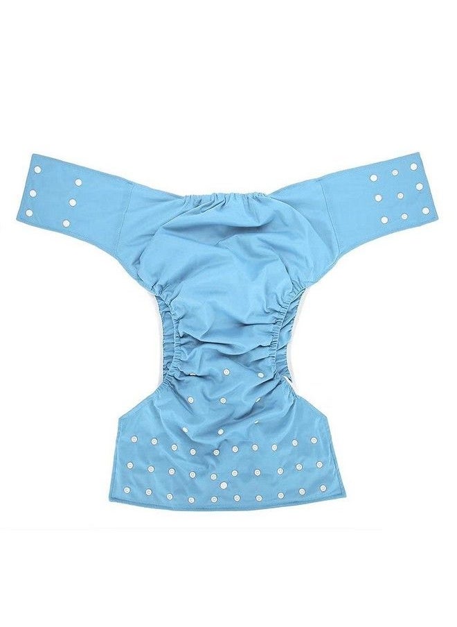 ZJchao - Reusable Adult Diaper Washable Adult Pocket Nappy Cover Adjustable Reusable Diaper Cloth Breathable Leakfree Adult Cloth Diaper (Sky Blue) - Image 1