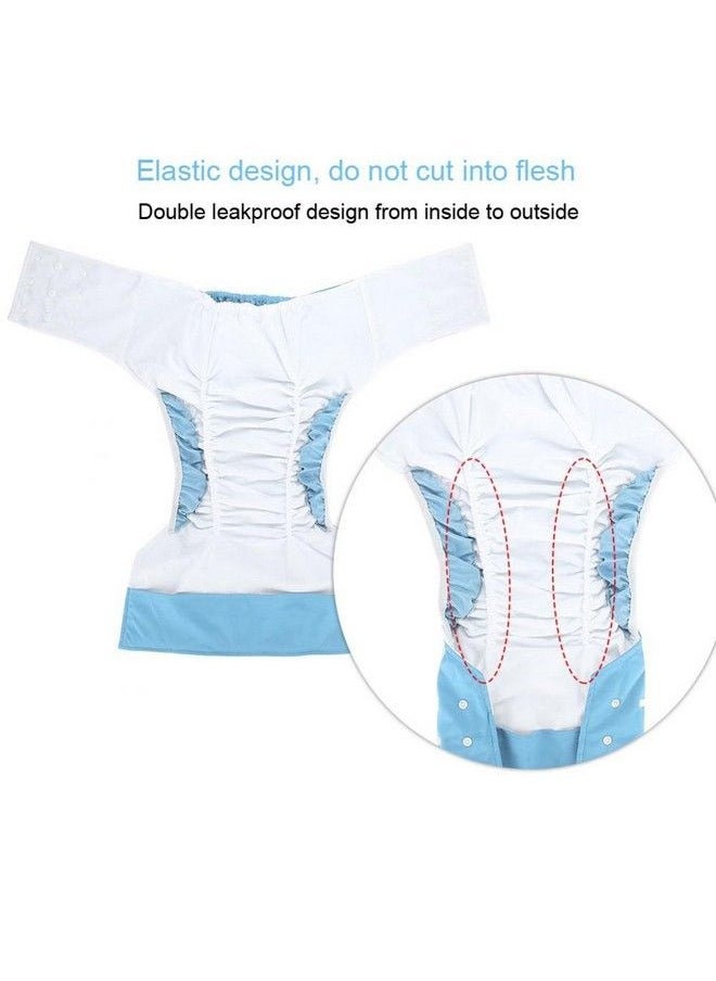 ZJchao - Reusable Adult Diaper Washable Adult Pocket Nappy Cover Adjustable Reusable Diaper Cloth Breathable Leakfree Adult Cloth Diaper (Sky Blue) - Image 1