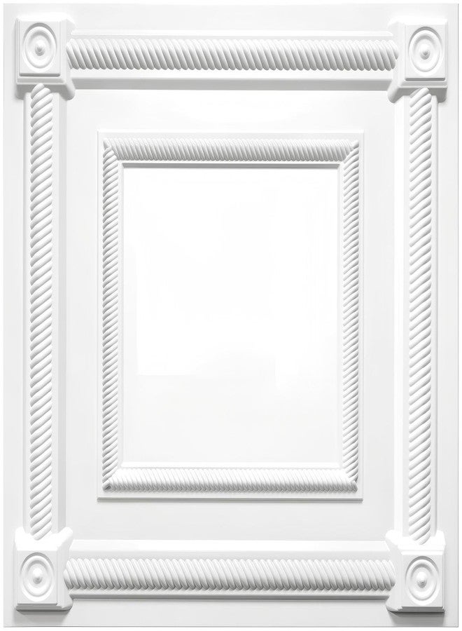 LEVOWAY 12-Pack PVC Drop Ceiling Tiles, 24 x 24in White 2'x2' Glue Up Ceiling Panel Cover 48 Sq.Ft - Image 1