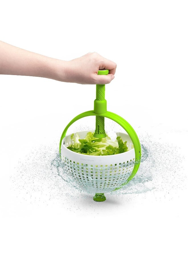 Dreamfarm - Spina | Easy To Use Salad Spinner | Non Scratch Nylon Spinning Colander | Lettuce Spinner | Colander With Collapsible Handle | White And Green - Image 1