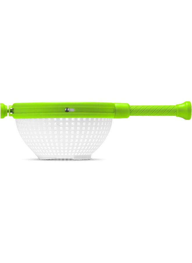 Dreamfarm - Spina | Easy To Use Salad Spinner | Non Scratch Nylon Spinning Colander | Lettuce Spinner | Colander With Collapsible Handle | White And Green - Image 1