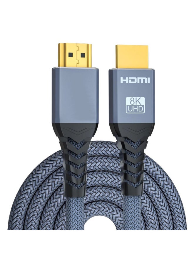 Generic HDMI Cable HD 2.1 Connection 8k Computer TV Monitor 240hz Projector Extended 4k Data-Color:Grey-Line Length:2M  - Image 1