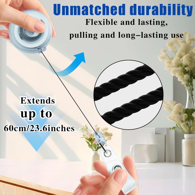 KAKAMINA 30 Pack Frosted Retractable Badge Reels with 24" Cord, ID Badge Holders Clips for Work, Office, Hospital, Events (Frosted Transparent) - Image 3