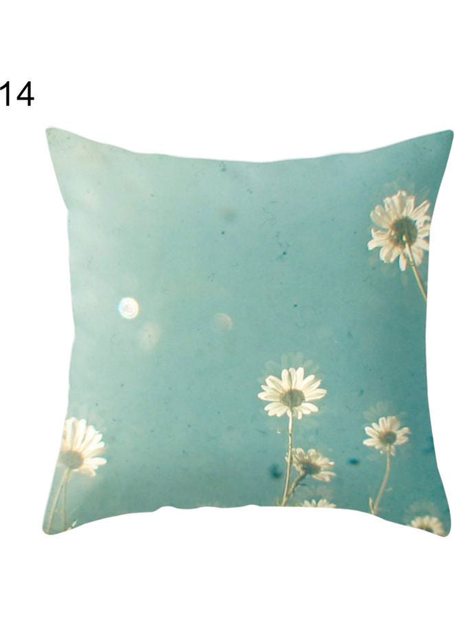 NIBEMINENT Floral Themed Washable Cushion Cover Green/White