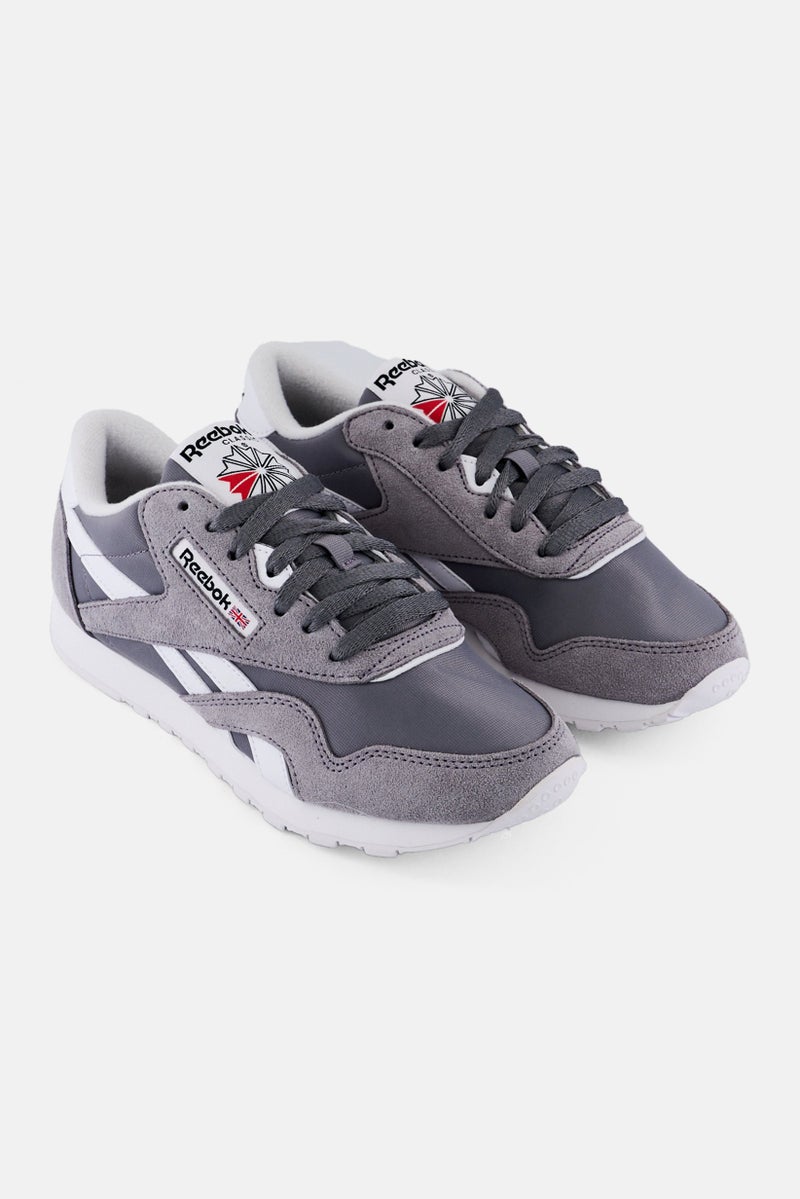 Reebok Kids Boy Classic Nylon Lace Up Running Shoes, Grey  - Image 4