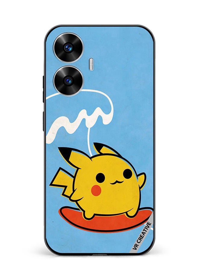 VR CREATIVE Protective Case Cover For Realme C55 Pikachu Surfing 1  Design Multicolour - Image 1