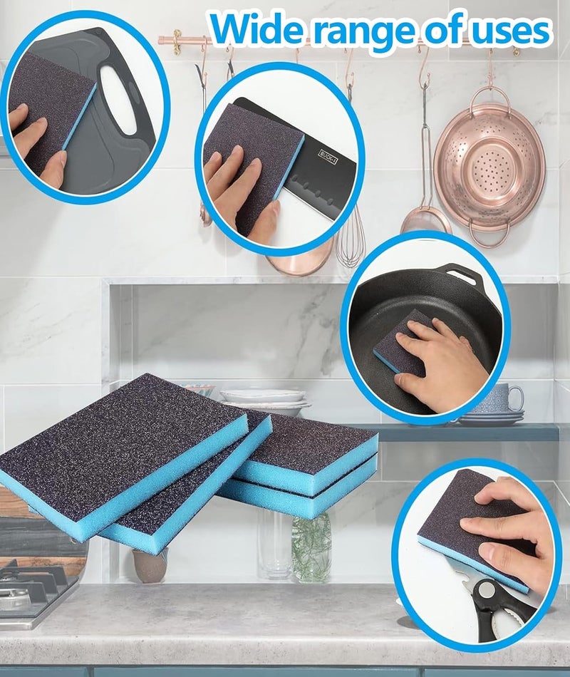 Buildcon 6 قطع ورق صنفرة، ورق صنفرة 120 حبيبة للخشب والمعادن، 12 * 10 * 1.2 سم ورق صنفرة رطب وجاف للسيارات لتنظيف الجدران - Image 5