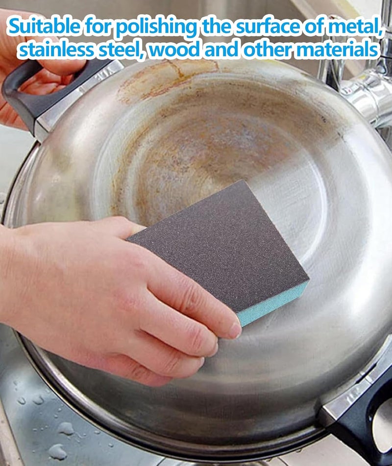 Buildcon 6 قطع ورق صنفرة، ورق صنفرة 120 حبيبة للخشب والمعادن، 12 * 10 * 1.2 سم ورق صنفرة رطب وجاف للسيارات لتنظيف الجدران - Image 4