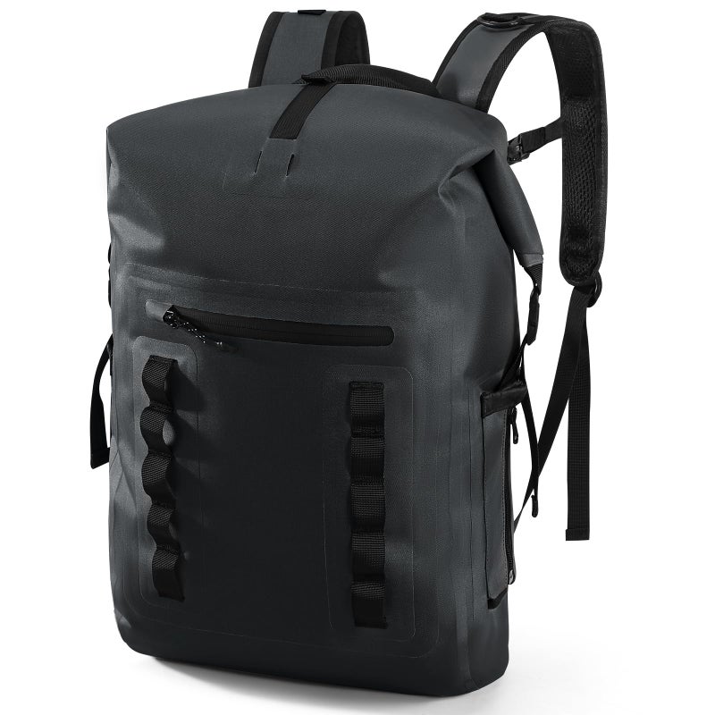 Haimont Waterproof 30L Rolltop Backpack, Lightweight TPU Rolltop Dry Bags Back Pack with Laptop Pocket for Men Women Kayak, Outdoor Camping, Boating, Black - Image 1