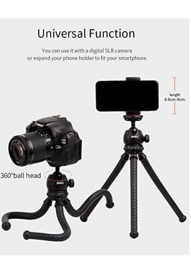 Jmary JMARY MT-25 - Table Top Mini Portable Flexible Tripod Stand for Mobile Phones and DSLR & Digital Cameras - Coming with Universal Mobile Phone Holder (MT-25-BLK) - Image 2