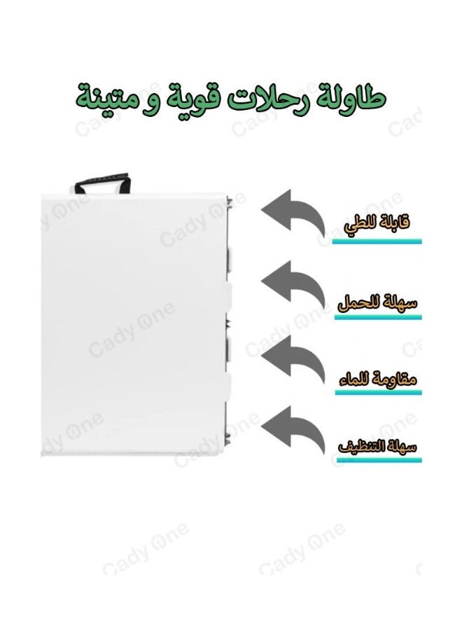البيض برو طاولة بيضاء قابلة للطي مقاس 180x72x76 سم للرحلات والتخييم - Image 4