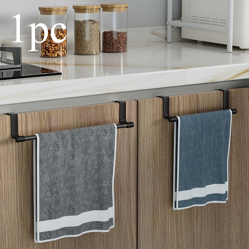 White Towel Holder for Cabinet Door Kitchen Storage Hook - Image 1