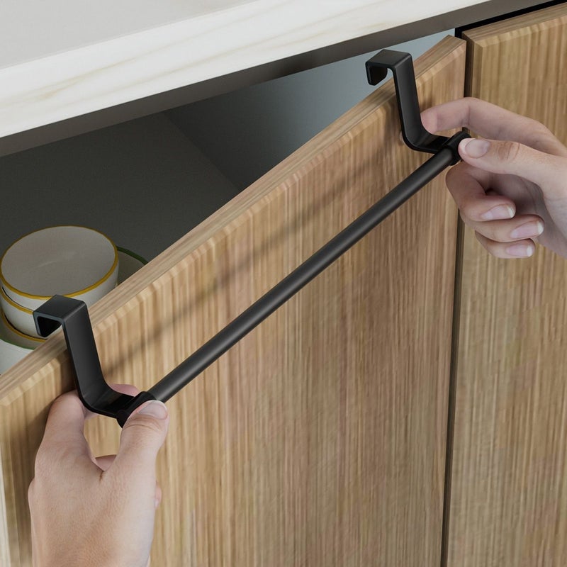 White Towel Holder for Cabinet Door Kitchen Storage Hook - Image 2