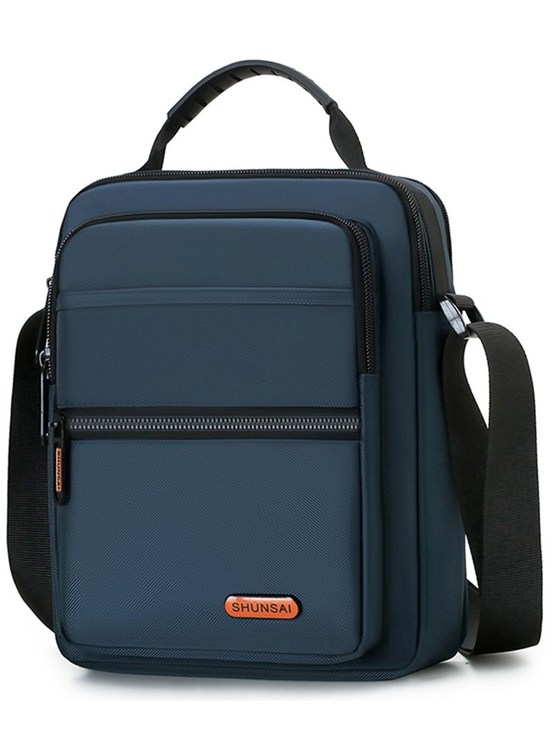 Qiccijoo Qiccijoo Crossbody Bag Messenger Bag for Men or Women Casual Shoulder Bag Multiple Pockets Sling Bag Travel Bag for Business Office School Satchel Bags Work Bag Handbag Purse(Blue)  - Image 1