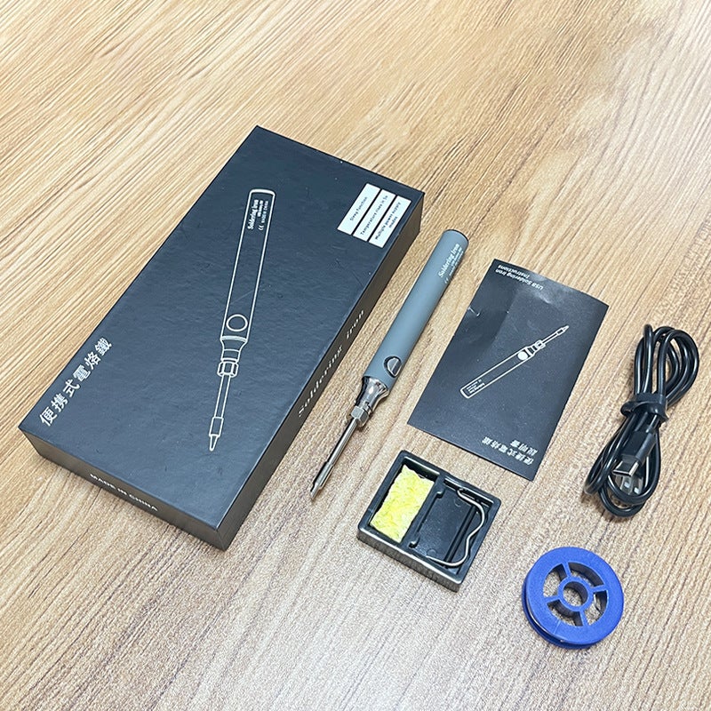 Wireless Mini USB Soldering Iron Kit 5V 8W Gray usb six-piece set 