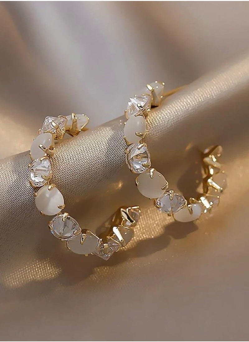 sixtyfour - Trendy Gold Hoop Earrings - Image 1