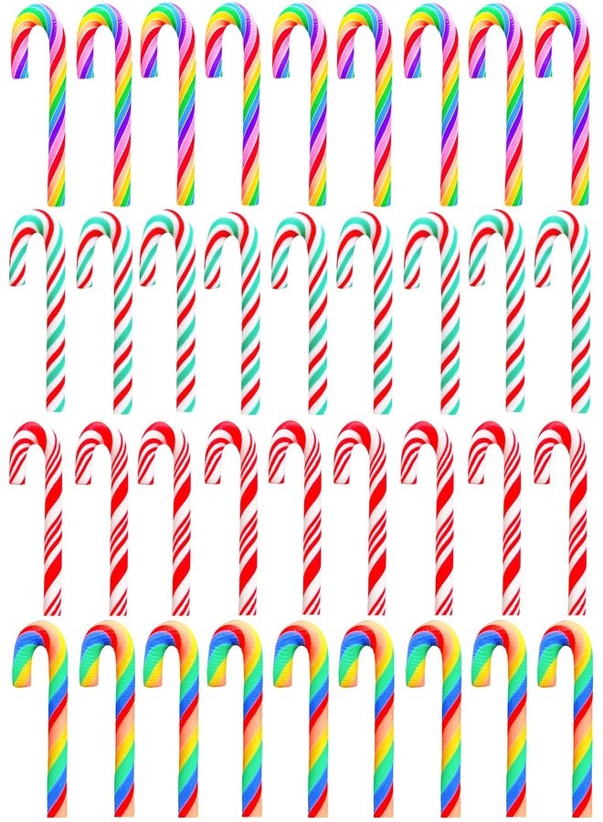 EHOPE 100Pcs Clay Candy Canes Red White Candy Canes Christmas Candy Cane Faux Candy Cane Christmas Stick Mini Polymer Soft Clay DIY Decoration for Nail Art Kit DIY Cake Food（3CM-4Color） - Image 1