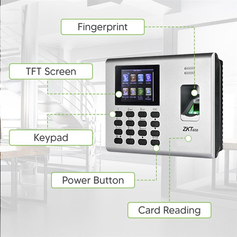 ZKTeco جهاز ZKTeco K40 Pro للحضور البيومتري والتحكم في الوصول للمكاتب والمصانع | بصمة + بطاقة + احتياطي بطارية | سحابة مجانية + تطبيق موبايل | إعداد سهل - Image 5