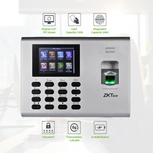 ZKTeco جهاز ZKTeco K40 Pro للحضور البيومتري والتحكم في الوصول للمكاتب والمصانع | بصمة + بطاقة + احتياطي بطارية | سحابة مجانية + تطبيق موبايل | إعداد سهل - Image 3