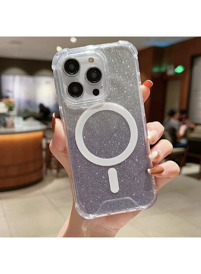 S-TOP Case For iPhone 14 Plus MagSafe Gradient Color Glitter Acrylic Shockproof Phone Case - Image 1
